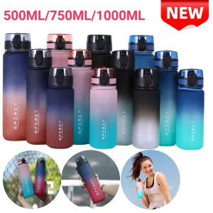 500/750/1000ml Frosted Water Bottle with Handle